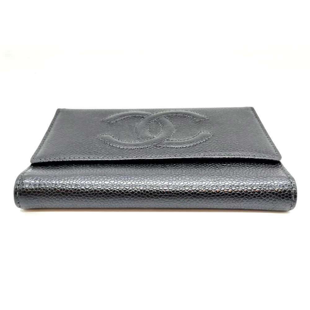 CHANEL Black Caviar Leather Logo Wallet - Picture 3 of 6